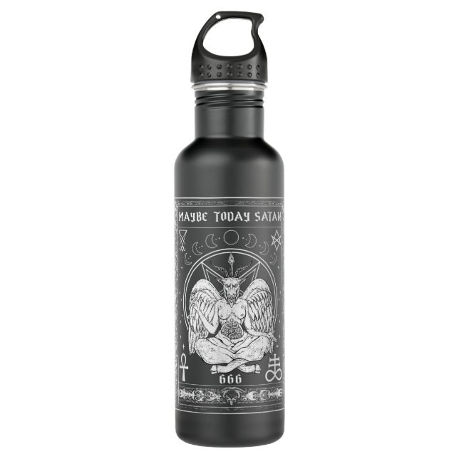 Bouteille D'eau Peut-être aujourd'hui Satan I Tarot Satanique Vers (Devant)