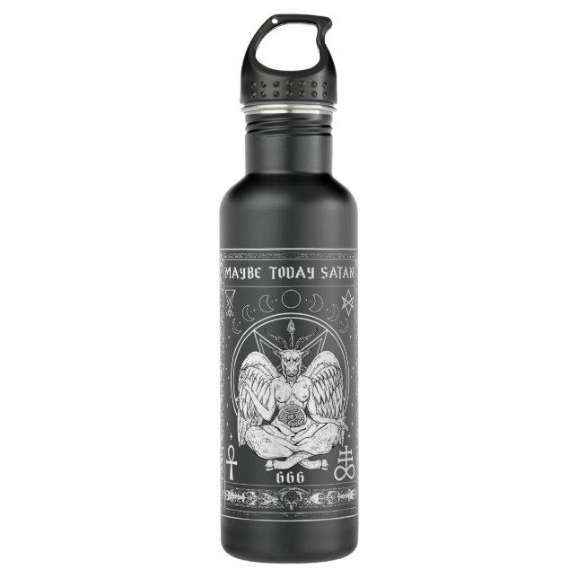 Bouteille D'eau Peut-être aujourd'hui Satan I Tarot Satanique Vers (Devant)