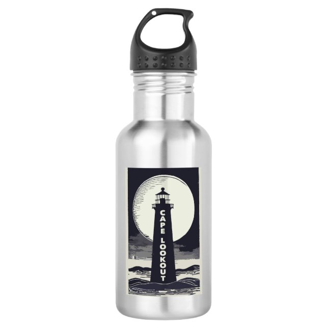 Bouteille D'eau Phare de Cape Lookout Lune de Caroline du Nord (Devant)