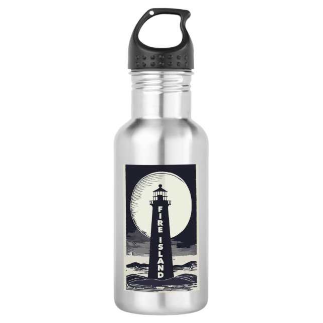 Bouteille D'eau Phare de Fire Island New York Moon (Devant)