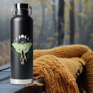 Bouteille D'eau Phases Luna Moth Moon Noir
