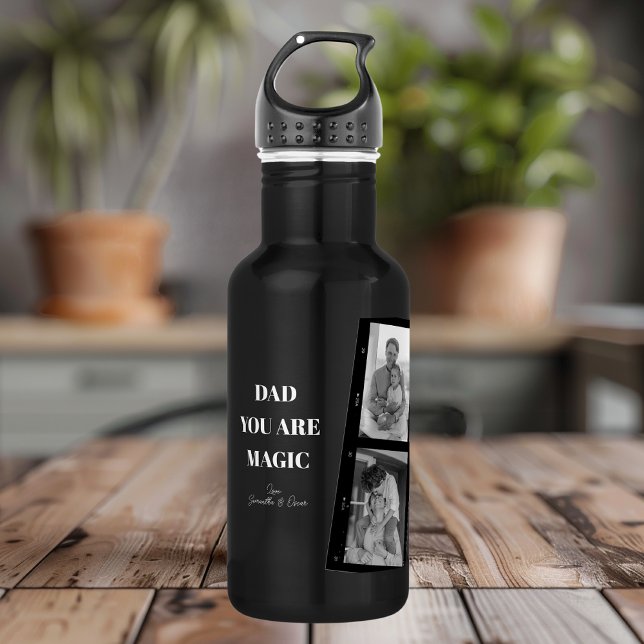 Bouteille D'eau Photo personnalisée 'Papa, tu es magique' Deux Pèr (Créateur téléchargé)