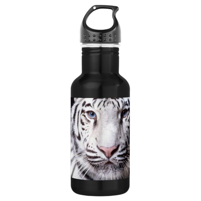Bouteille D'eau Photographie blanche de tigre de Bengale (Devant)