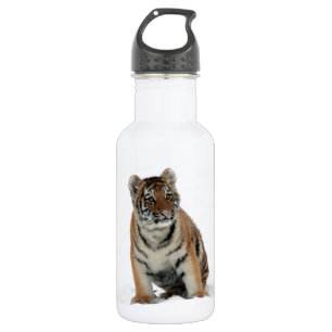 Bouteille D'eau Photographie d'un bébé tigre dans la neige