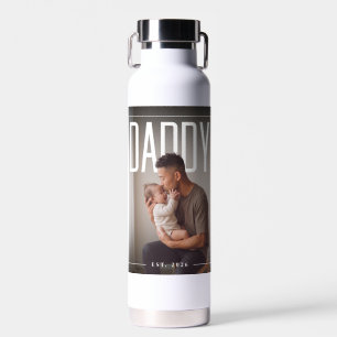 Bouteille D'eau PhotoPop Papa Est Année Photo Personnalisée