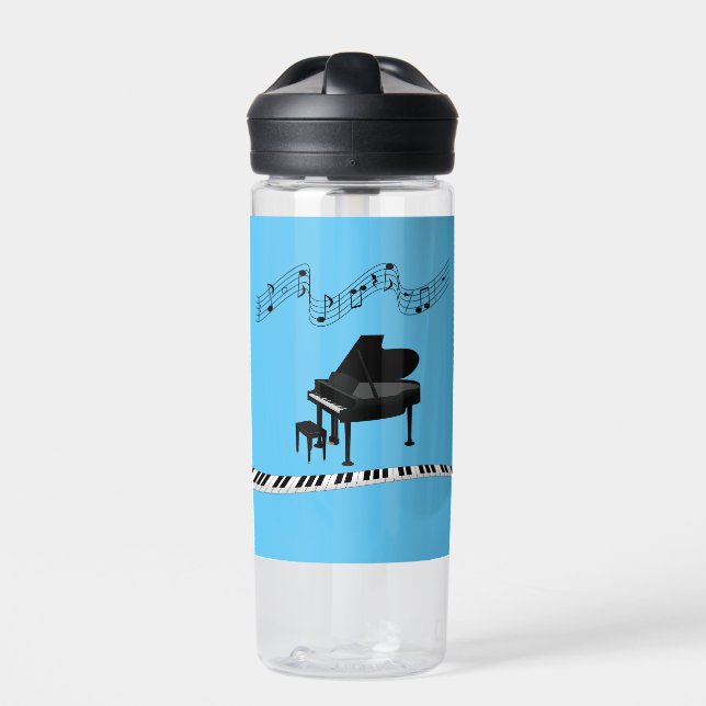 Bouteille D'eau Piano, clavier et notes musicales (Extérieur)