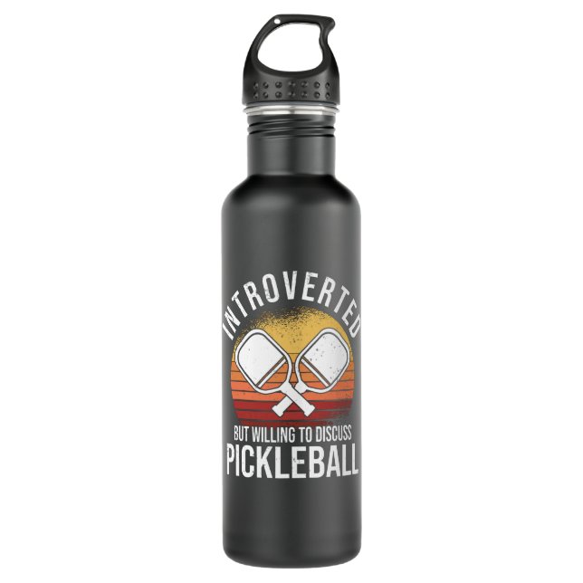 Bouteille D'eau Pickleball Bat Retro Sunset Player Hobby (Devant)