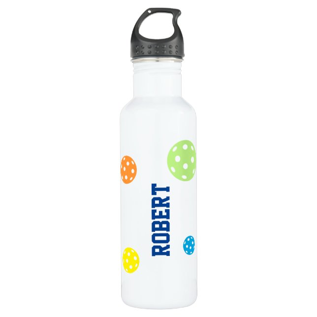 Bouteille D'eau Pickleball Nom personnalisé Coloré (Devant)