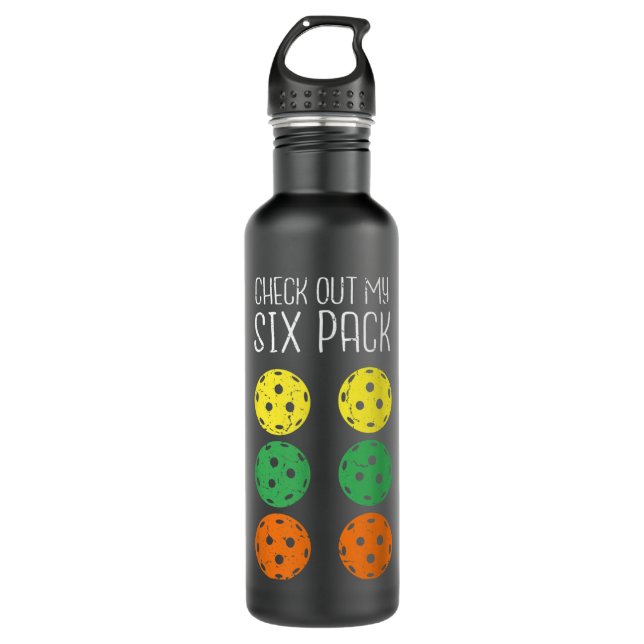 Bouteille D'eau Pickleball Paddle - Drôle Découvrez Mes Six Packs  (Devant)