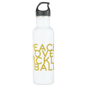 Bouteille D'eau Pickleball Peace and Love Yellow Water Bottle