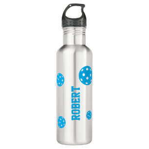 Bouteille D'eau Pickleball Personnalisé Blue Silver