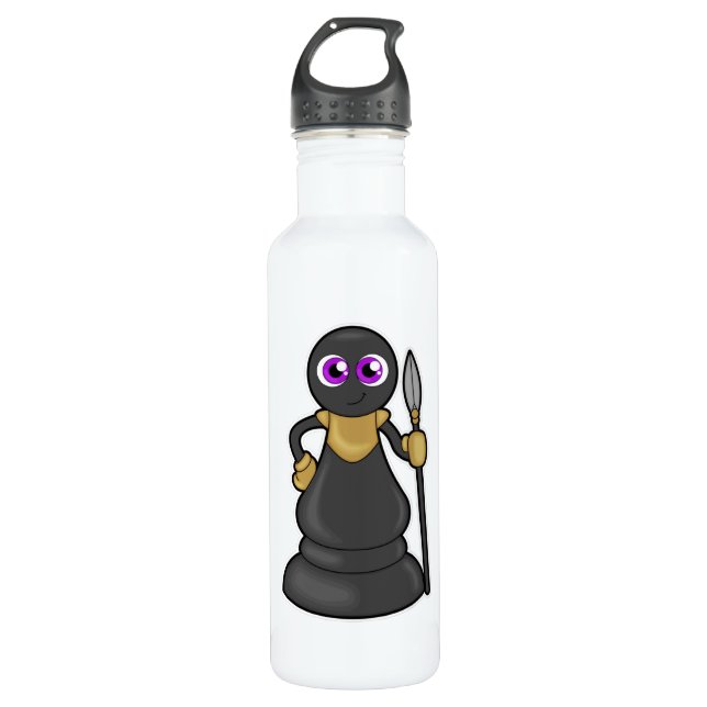 Bouteille D'eau Pièce d'échecs Pion à l'échec avec Spear (Devant)