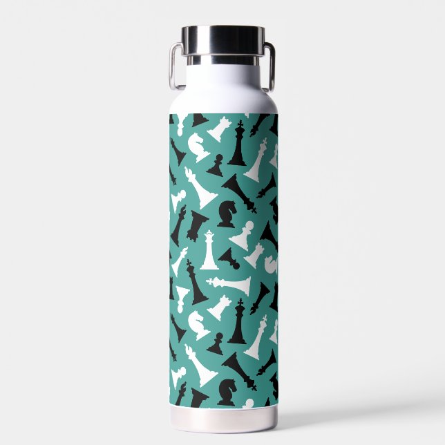 Bouteille D'eau Pièces d'échecs Carrelées Thé Cuivre Vacuum Isolé (Avant)