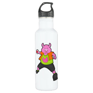 Bouteille D'eau Pig at Handball player avec Handball