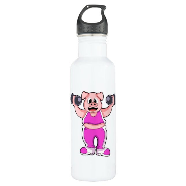 Bouteille D'eau Pig de Bodybuilding avec des cloches (Devant)