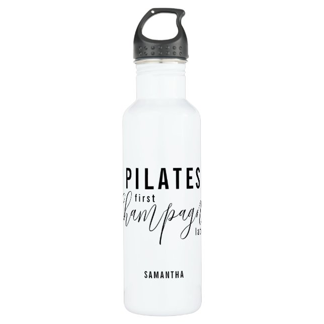 Bouteille D'eau Pilates amusants Premier Champagne Plus d'entraîne (Devant)