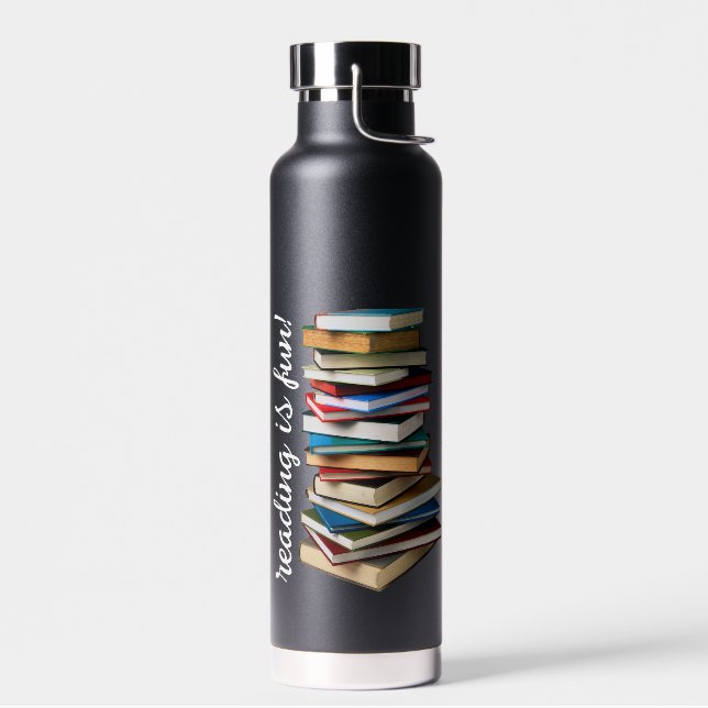 Bouteille D'eau Pile de livres-Lecture est Fun Water Bottle (Gauche)