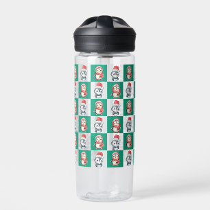 Bouteille D'eau Pingin Père Noël aquarelle Joyeux motif de Noël