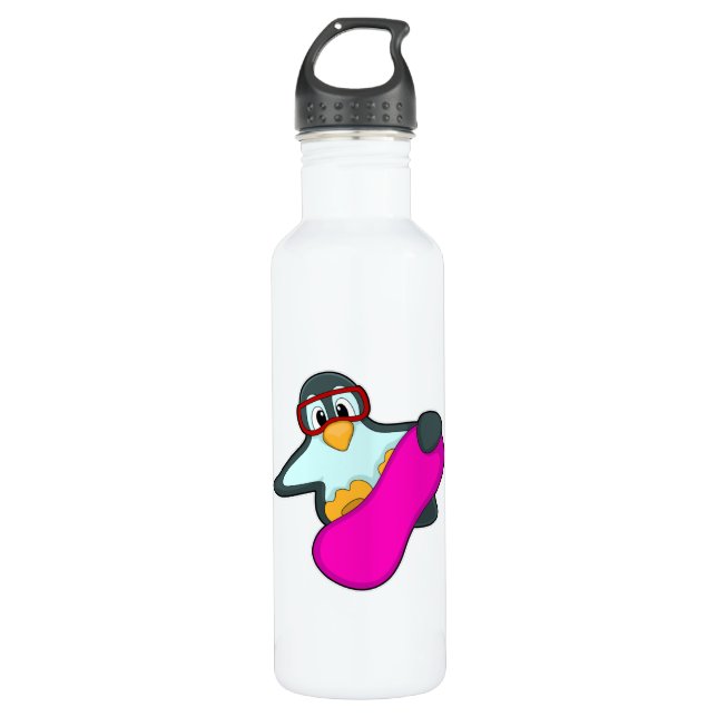 Bouteille D'eau Pingouin à Snowboard Sports & Ski lunettes (Devant)
