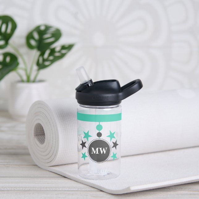 Bouteille D'eau Pingouin pour enfants ajouter initiales étoiles ve (Gauche)
