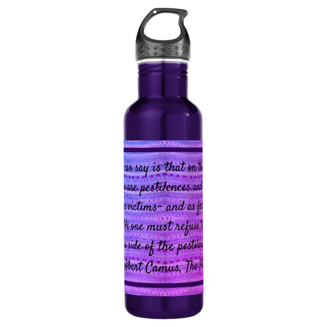 Bouteille D'eau Pink and Purple Hearts & a Quota (Devant)
