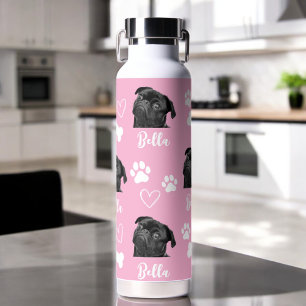 Bouteille D'eau Pink Custom Love Empreinte de patte Amoureux des c