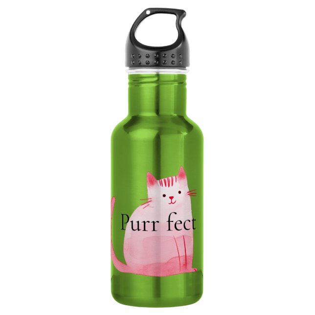 Bouteille D'eau Pink Purrfect Cat  (Devant)