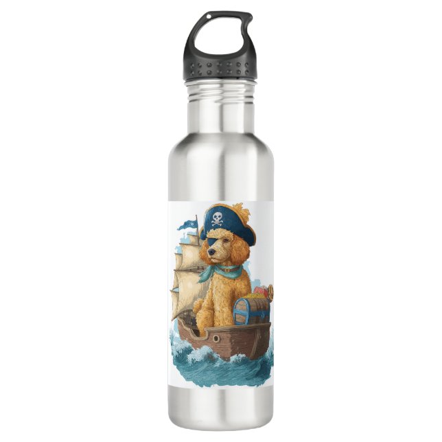 Bouteille D'eau Pirate Poodle � Funny Sea Dog (Devant)