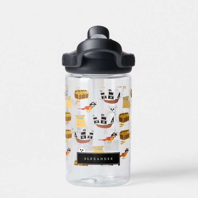 Bouteille D'eau Pirate Ship Treasure Poitrine Thème Motif École (Salle de sport)