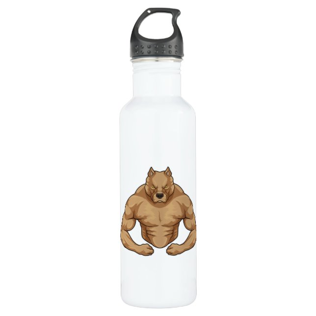 Bouteille D'eau Pitbull comme Bodybuilder extrême (Devant)