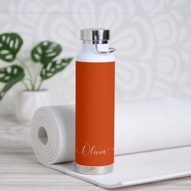 Bouteille D'eau PixDezines do-it-yourself couleur orange rouille (Yoga)
