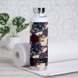 Bouteille D'eau PixDezines Fleurs aquarelles do-it-yourself Arrièr