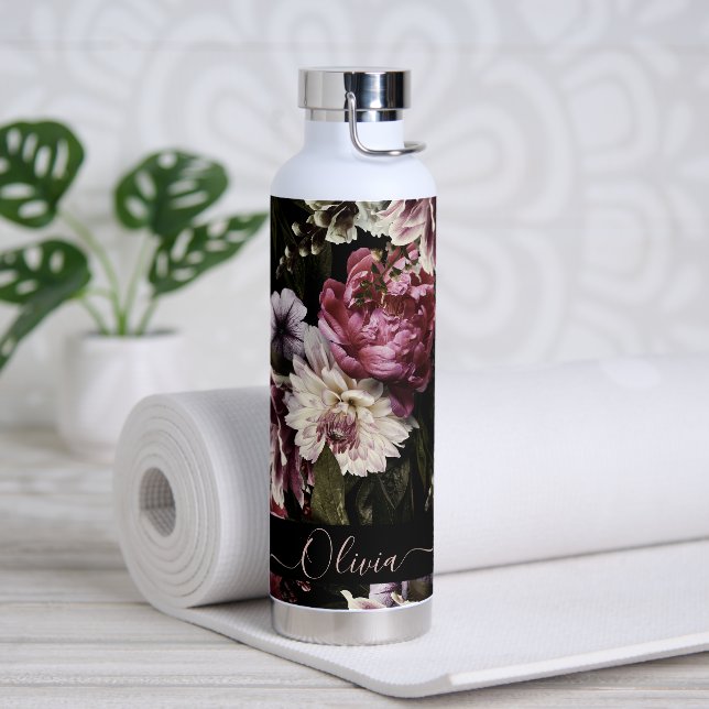 Bouteille D'eau PixDezines Moody Botanical do-it-yourself Arrière  (Yoga)