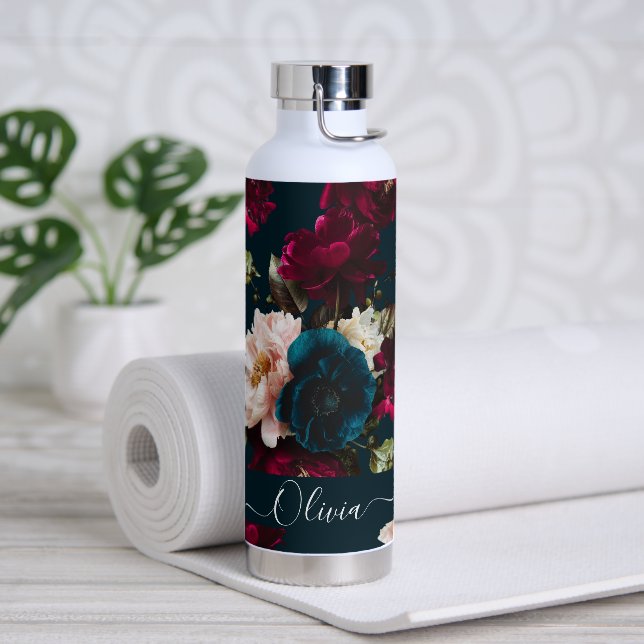 Bouteille D'eau PixDezines Moody Botanical do-it-yourself Arrière  (Yoga)