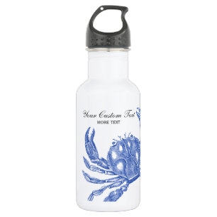 Bouteille D'eau Plage nautique vintage fraîche de coutume de crab