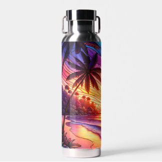 Bouteille D'eau Plage tropicale à l'allure de verre