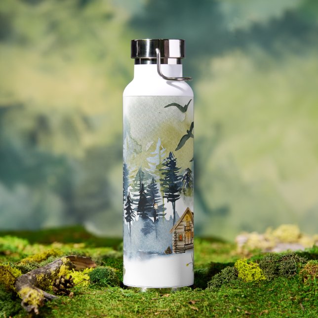 Bouteille D'eau Plan forestier de l'aquarelle (Extérieur)