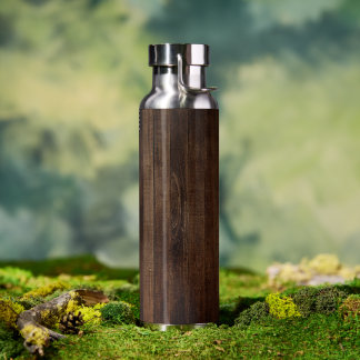 Bouteille D'eau Plaques en bois foncé avec grains de bois