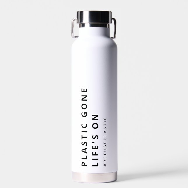 BOUTEILLE D'EAU PLASTIQUE PARTI, LA VIE EST SUR SAVE PLANET SEA TU (Avant)