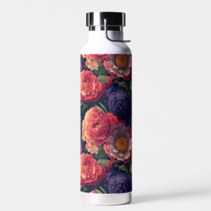 Bouteille D'eau Plutôt vintage rouge Orange mum mum peony floral