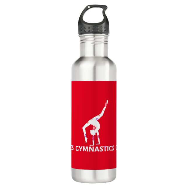 Bouteille D'eau Poignée d'alimentation à fleurs de gymnastique (Devant)