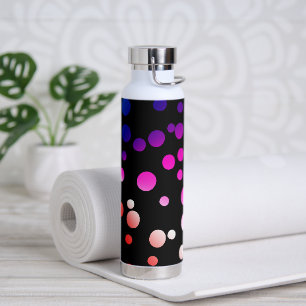 Bouteille D'eau Points De Néon Sur Noir
