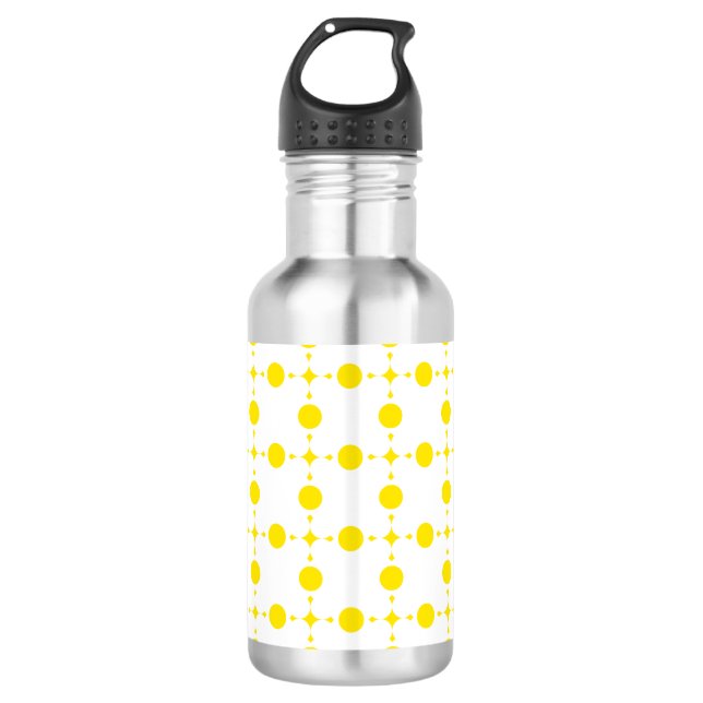Bouteille D'eau Points jaunes, Motif à pois, Pois, Pointillé (Devant)