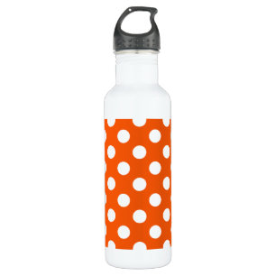 Bouteille D'eau Pois blancs sur orange