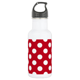 Bouteille D'eau Pois blancs sur rouge