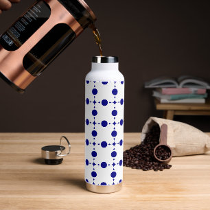 Bouteille D'eau Pois Bleus de la Marine, Motif à points Polka, poi
