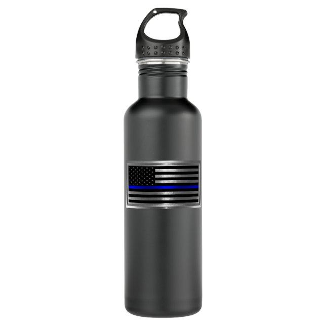 Bouteille D'eau Police Police American Flag Blue Stripe (Devant)