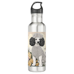 Bouteille D'eau Poodle en Fleurs Whimsical