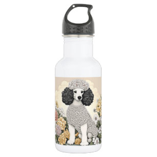Bouteille D'eau Poodle en Fleurs Whimsical