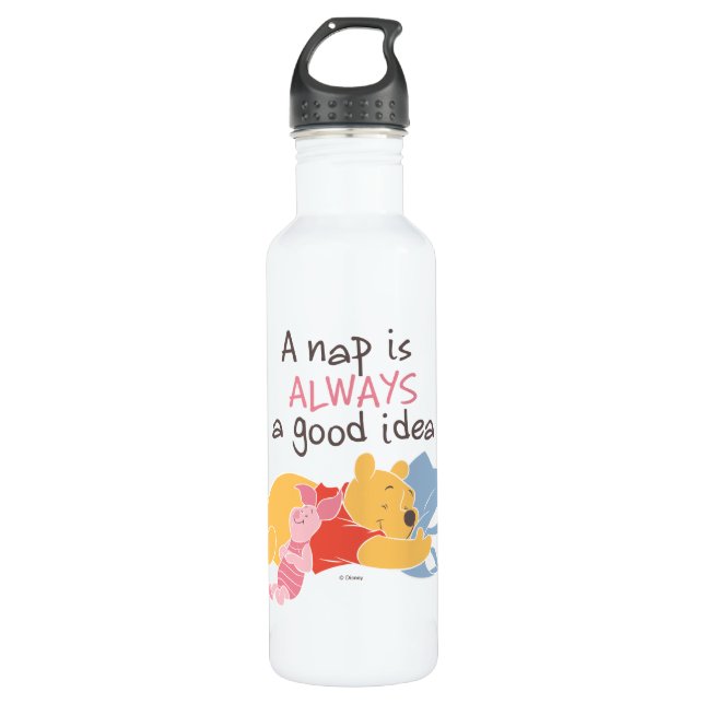 Bouteille D'eau Pooh et Piglet| Une sieste est toujours une bonne  (Devant)